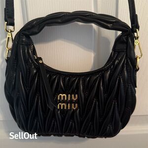 Miu Miu Black Matelassé Hobo Bag